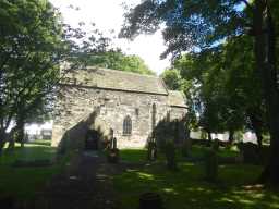 Oblique view of front of Saxon Church, Saxon Green, Escomb July 2016